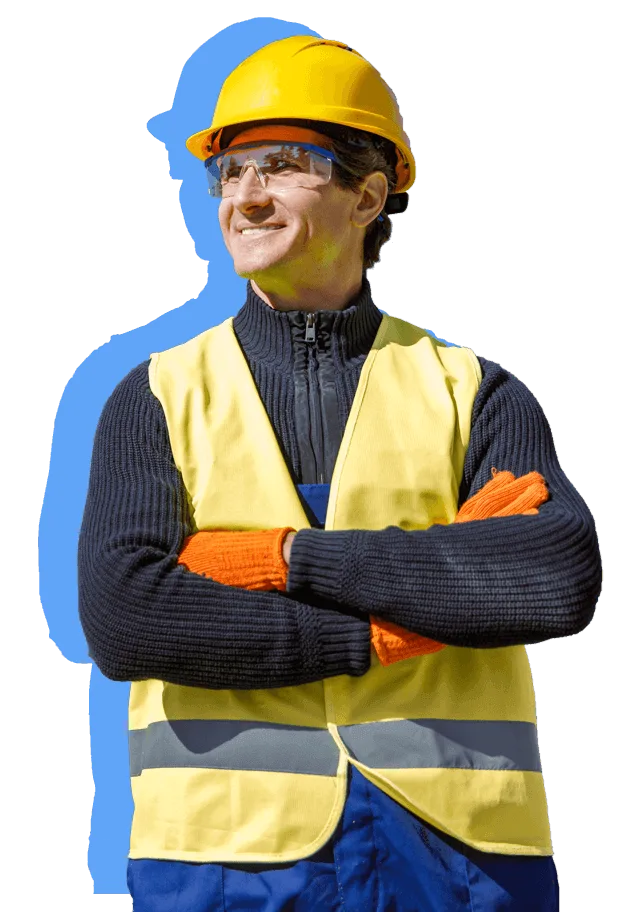 Constructor sonriente recortado